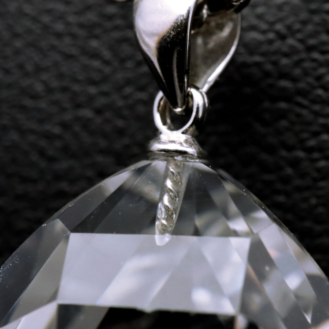 水晶 ペンダント 宝石質 AAA ネックレス トライアングルカット SILVER925 4月 誕生石 天然石 パワーストーン crystal