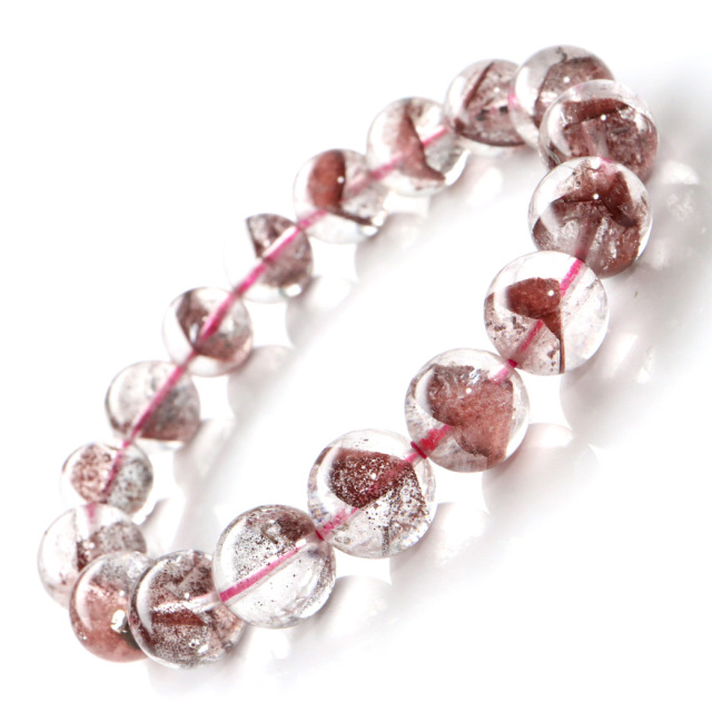 レッドファントム ブレスレット 幻影水晶 希少高品質 天然石 パワーストーン