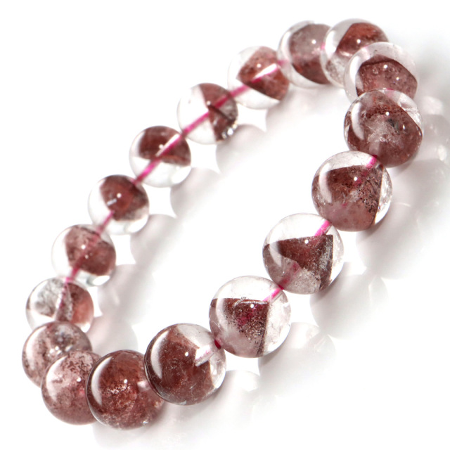レッドファントム ブレスレット 幻影水晶 希少高品質 天然石 パワーストーン