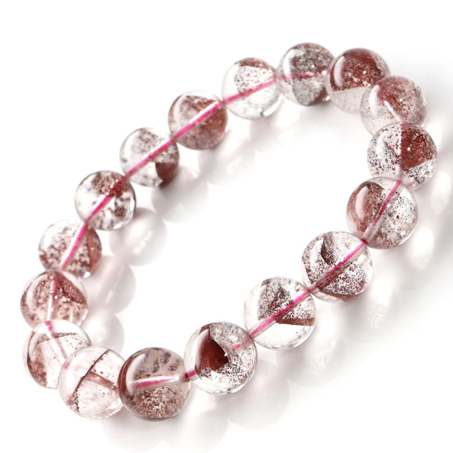 レッドファントム ブレスレット 幻影水晶 希少高品質 天然石 パワーストーン