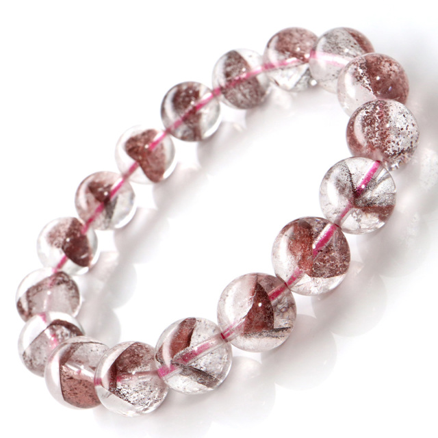レッドファントム ブレスレット 幻影水晶 希少高品質 天然石 パワーストーン