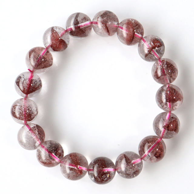 レッドファントム ブレスレット 12.5mm 幻影水晶 希少高品質 天然石