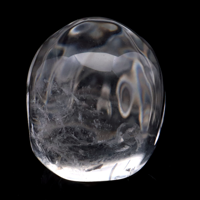 クリスタル スカル 天然水晶 虹入り 骸骨 置物 アイリスクォーツ