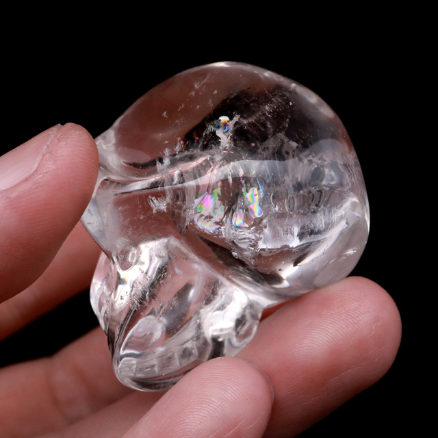 大 天然石 スカル 骸骨 ドクロ 良品 希少 クリスタルスカル 置物 虹有 Amazon | 入手困難 極上品質 超透明 水晶 ドクロ クリスタル