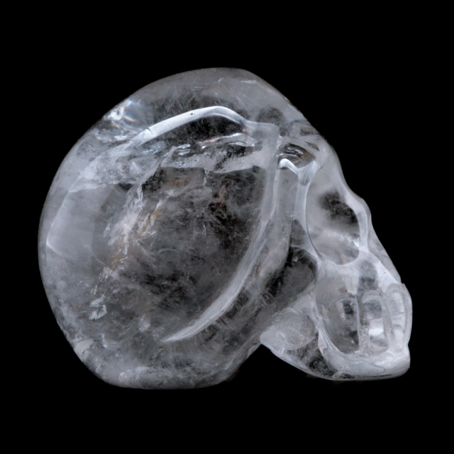 クリスタル スカル 天然水晶 虹入り 骸骨 置物 アイリスクォーツ