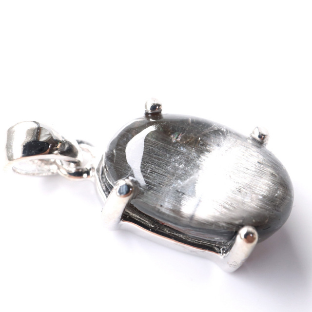 プラチナ ルチルクォーツ ペンダント Silver925 サージカルステンレス製チェーン付き