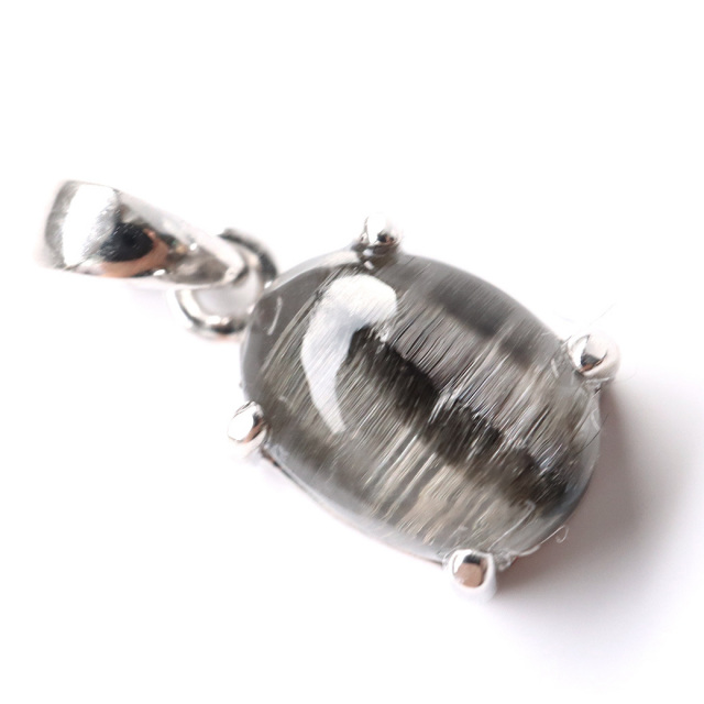 プラチナ ルチルクォーツ ペンダント Silver925 サージカルステンレス製チェーン付き