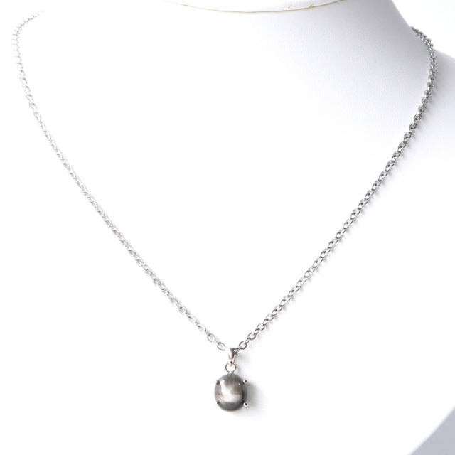 プラチナ ルチルクォーツ ペンダント Silver925 サージカルステンレス製チェーン付き