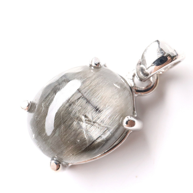 プラチナ ルチルクォーツ ペンダント Silver925 サージカルステンレス製チェーン付き
