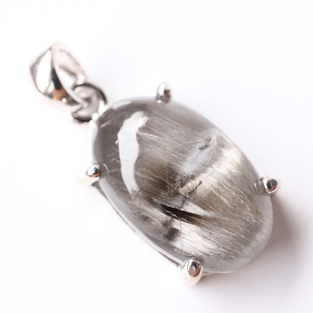 プラチナ ルチルクォーツ ペンダント Silver925 サージカルステンレス製チェーン付き