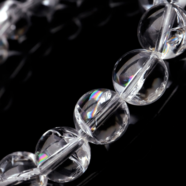 水晶 ブレスレット アイリスクォーツ 天然 虹入り 12mm レインボー 天然石 パワーストーン