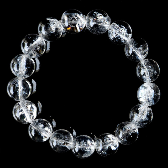 アイリスクォーツ 人工クラック 虹入り 水晶 ブレスレット 12mm 天然石