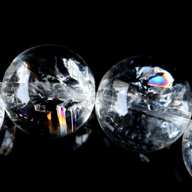 アイリスクォーツ 人工クラック 虹入り 水晶 ブレスレット 12mm 天然石