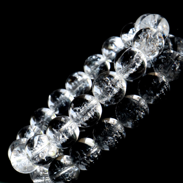 アイリスクォーツ 人工クラック 虹入り 水晶 ブレスレット 12mm 天然石