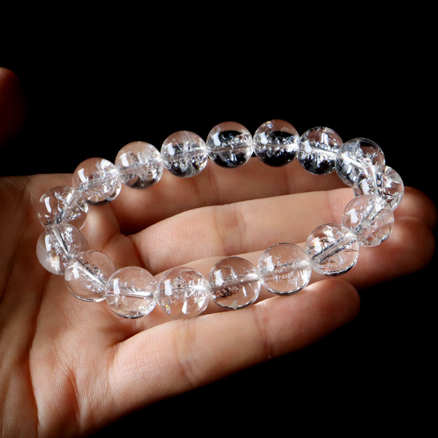 アイリスクォーツ 人工クラック 虹入り 水晶 ブレスレット 12mm 天然石