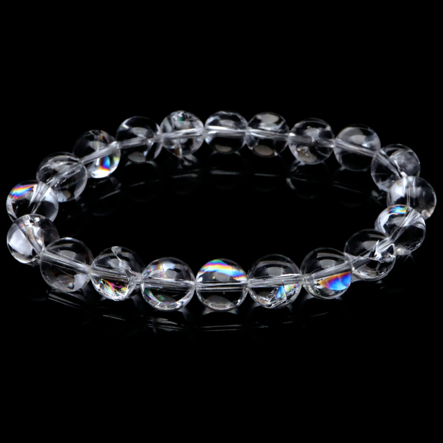水晶 ブレスレット アイリスクォーツ 天然 虹入り 10mm レインボー 天然石 パワーストーン