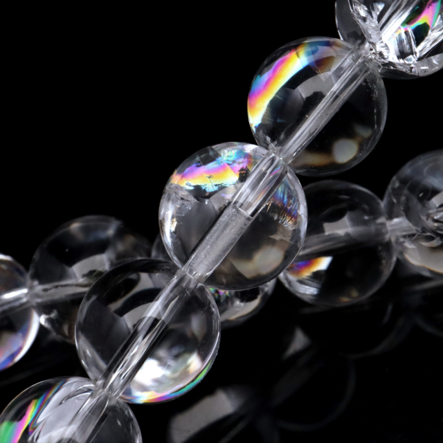 水晶 ブレスレット アイリスクォーツ 天然 虹入り 10mm レインボー 天然石 パワーストーン