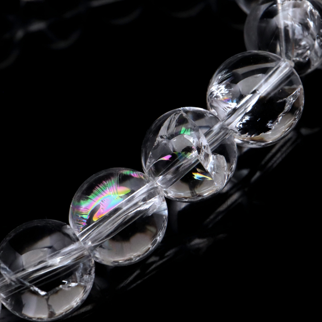 水晶 ブレスレット アイリスクォーツ 天然 虹入り 10mm レインボー 天然石 パワーストーン