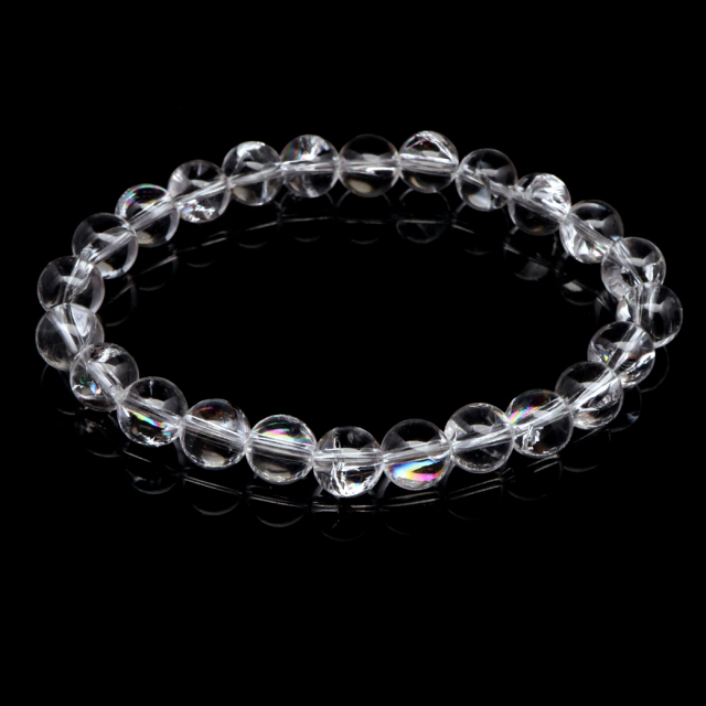 水晶 ブレスレット アイリスクォーツ 天然 虹入り 8mm レインボー 天然石 パワーストーン