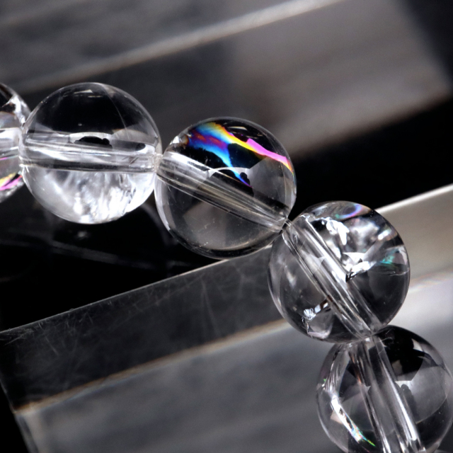 水晶 ブレスレット アイリスクォーツ 天然 虹入り 8mm レインボー 天然石 パワーストーン