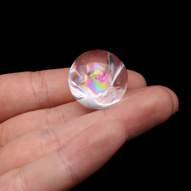 アイリスクォーツ 丸玉 水晶 虹入り AA 天然 台座付き レインボー パワーストーン 天然石