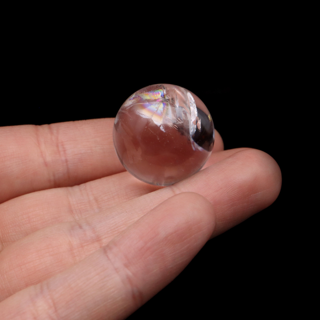 アイリスクォーツ 丸玉 水晶 虹入り AA 天然 台座付き レインボー パワーストーン 天然石