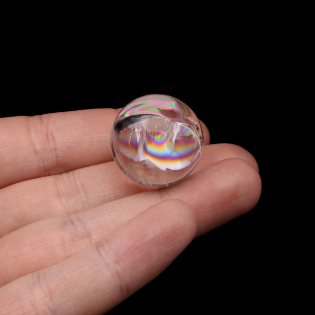アイリスクォーツ 丸玉 水晶 虹入り AA 天然 台座付き レインボー パワーストーン 天然石