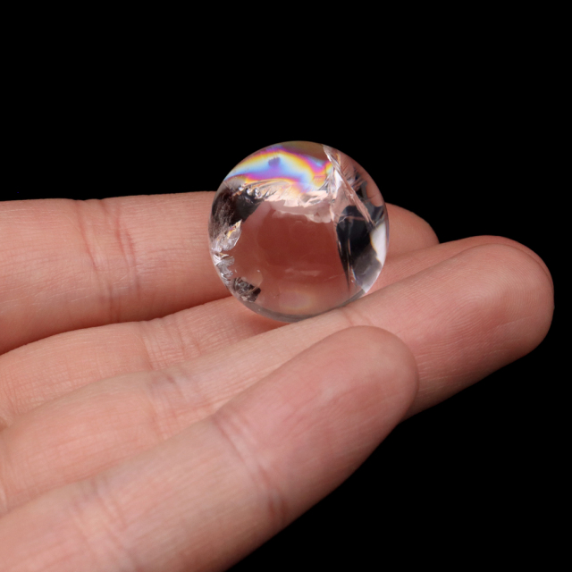 アイリスクォーツ 丸玉 水晶 虹入り AA 天然 台座付き レインボー パワーストーン 天然石