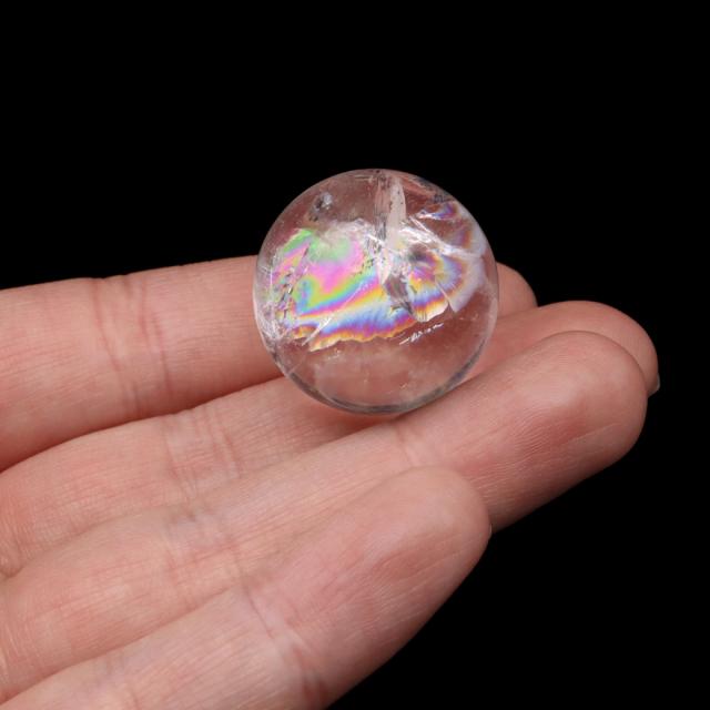 アイリスクォーツ 丸玉 水晶 虹入り AA 天然 台座付き レインボー パワーストーン 天然石