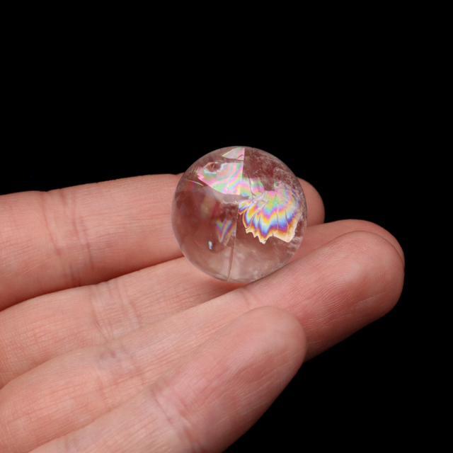 アイリスクォーツ 丸玉 水晶 虹入り AA 天然 台座付き レインボー パワーストーン 天然石
