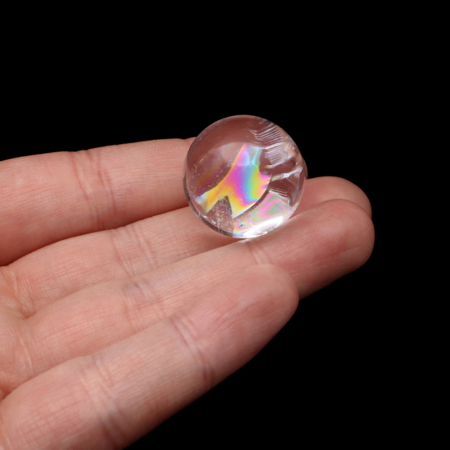 アイリスクォーツ 丸玉 水晶 虹入り AA 天然 台座付き レインボー パワーストーン 天然石