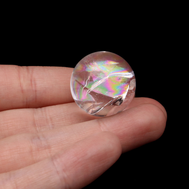 アイリスクォーツ 丸玉 水晶 虹入り AA 天然 台座付き レインボー パワーストーン 天然石