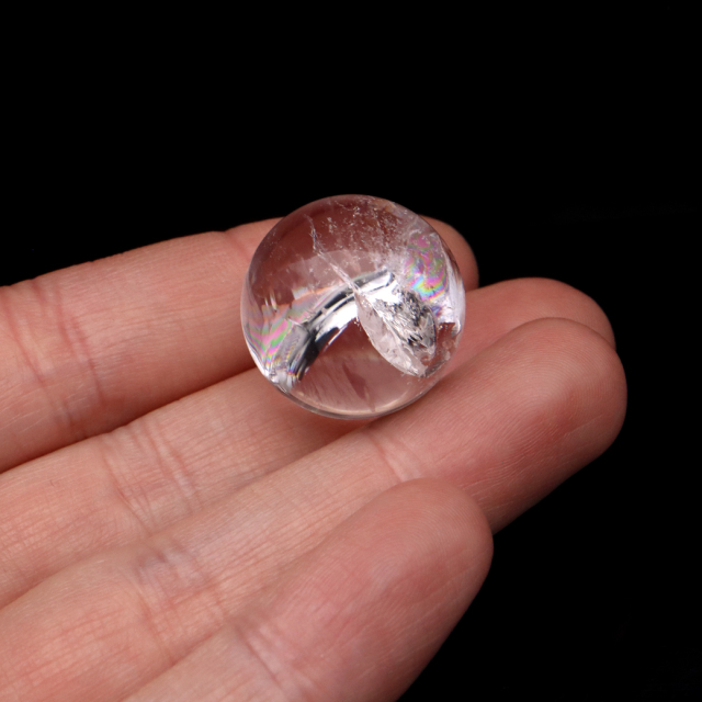 アイリスクォーツ 丸玉 水晶 虹入り AA 天然 台座付き レインボー パワーストーン 天然石
