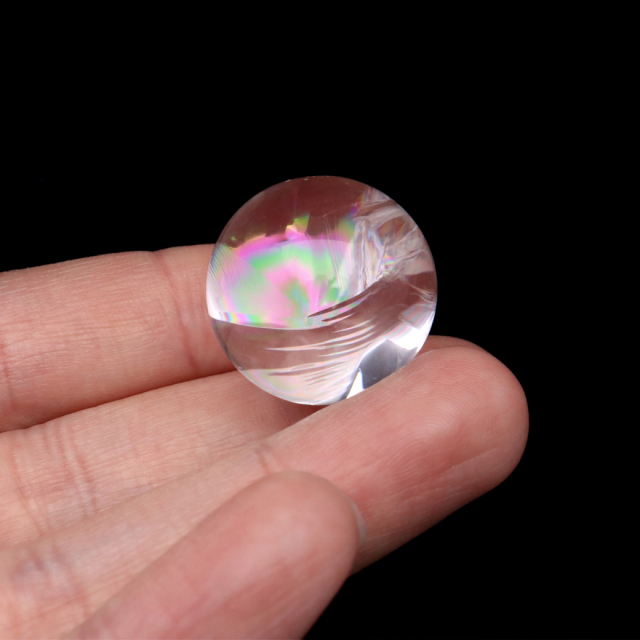 アイリスクォーツ 丸玉 水晶 虹入り AA 天然 直径約23mm 台座付き レインボー パワーストーン 天然石