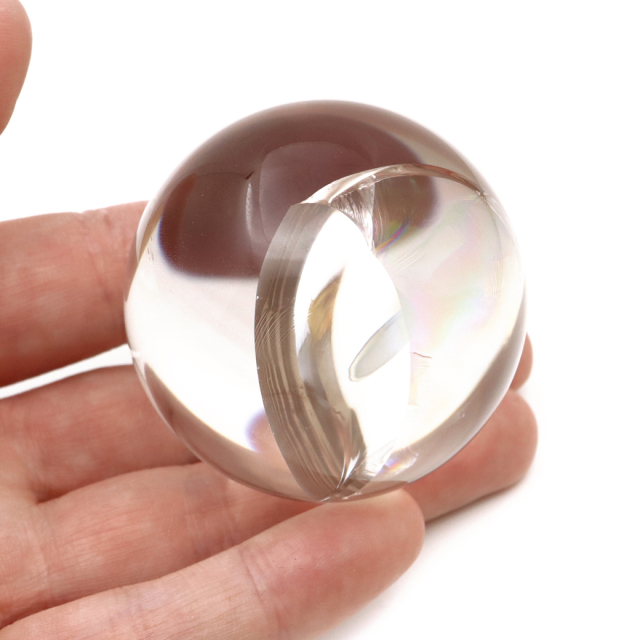 アイリスクォーツ 丸玉 水晶 虹入り AAA 天然 直径約50mm 座布団付き レインボー パワーストーン 天然石