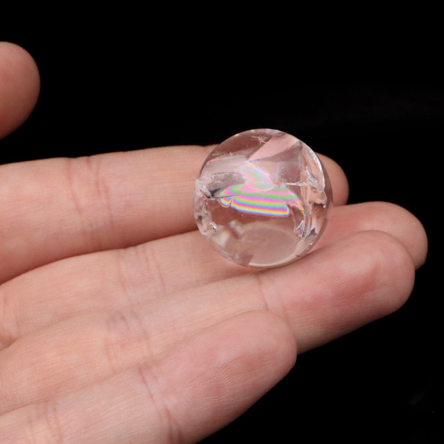 アイリスクォーツ 丸玉 水晶 虹入り AA 天然 台座付き レインボー パワーストーン 天然石