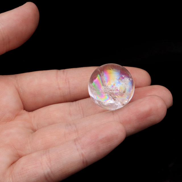 アイリスクォーツ 丸玉 水晶 虹入り AA 天然 台座付き レインボー パワーストーン 天然石