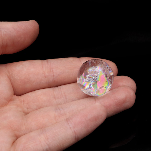 アイリスクォーツ 丸玉 水晶 虹入り AA 天然 台座付き レインボー パワーストーン 天然石