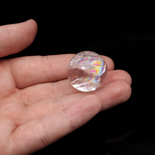 アイリスクォーツ 丸玉 水晶 虹入り AA 天然 台座付き レインボー パワーストーン 天然石