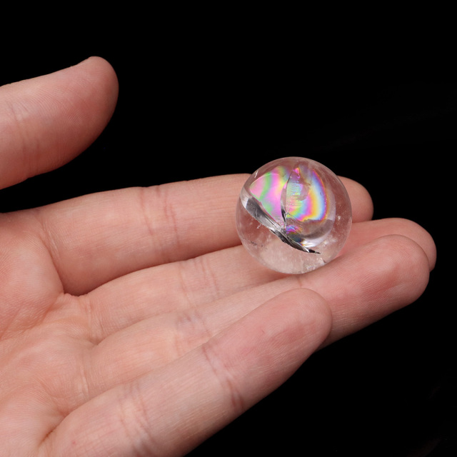 アイリスクォーツ 丸玉 水晶 虹入り AA 天然 台座付き レインボー パワーストーン 天然石