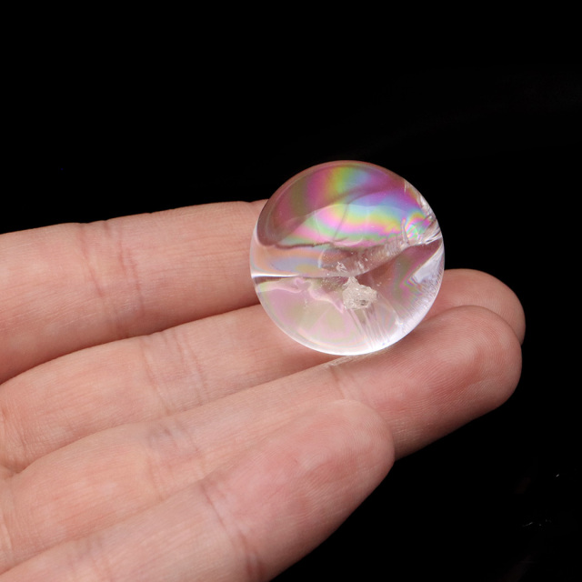 アイリスクォーツ 丸玉 水晶 虹入り AA 天然 台座付き レインボー パワーストーン 天然石
