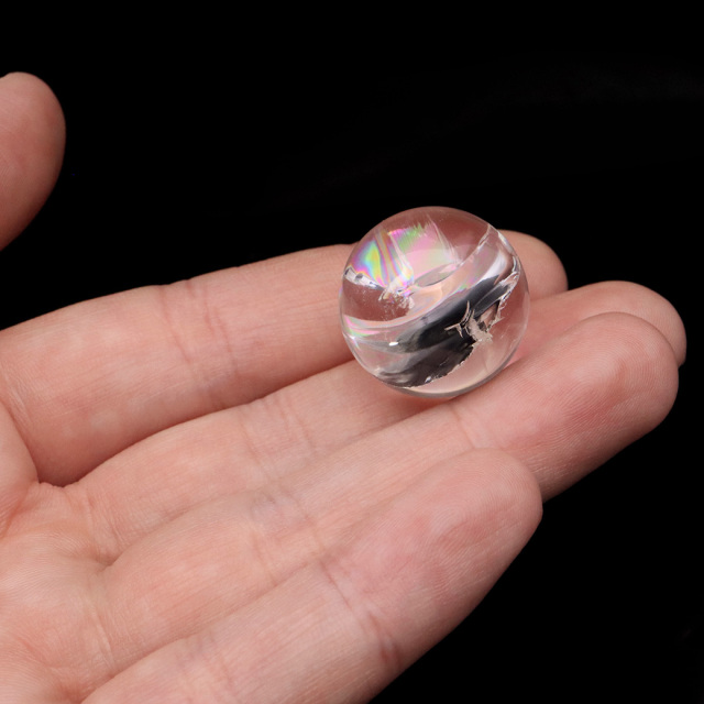 アイリスクォーツ 丸玉 水晶 虹入り AA 天然 台座付き レインボー パワーストーン 天然石