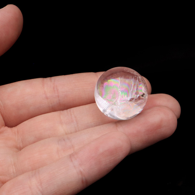 アイリスクォーツ 丸玉 水晶 虹入り AA 天然 台座付き レインボー パワーストーン 天然石