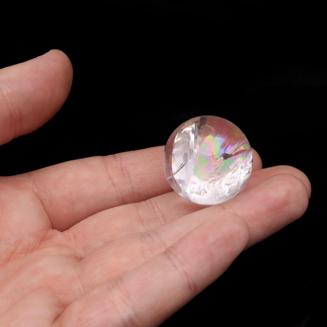 アイリスクォーツ 丸玉 水晶 虹入り AA 天然 台座付き レインボー パワーストーン 天然石