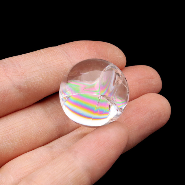 アイリスクォーツ 丸玉 水晶 虹入り 天然 台座付き レインボー パワーストーン 天然石