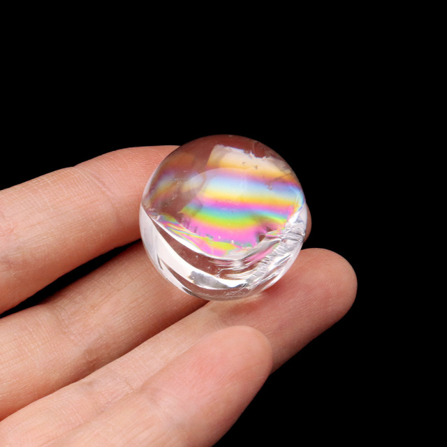 アイリスクォーツ 丸玉 水晶 虹入り 天然 台座付き レインボー パワーストーン 天然石