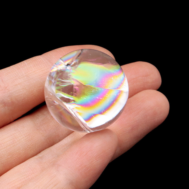 アイリスクォーツ 丸玉 水晶 虹入り 天然 台座付き レインボー パワーストーン 天然石