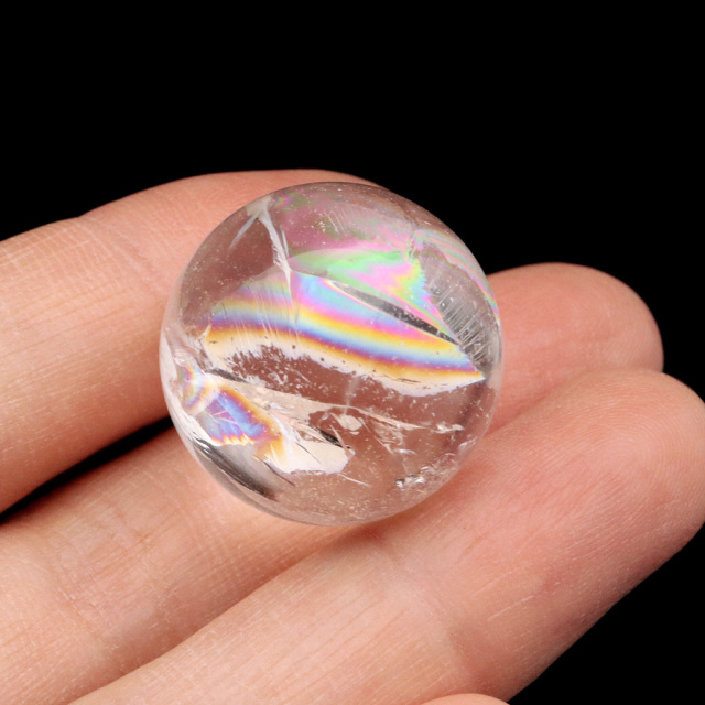アイリスクォーツ 丸玉 水晶 虹入り 天然 台座付き レインボー パワーストーン 天然石