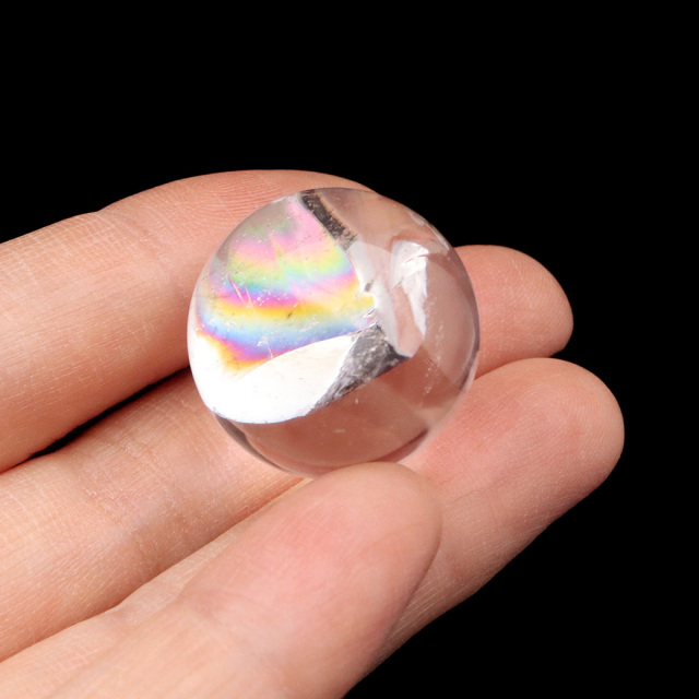 アイリスクォーツ 丸玉 水晶 虹入り 天然 台座付き レインボー パワーストーン 天然石