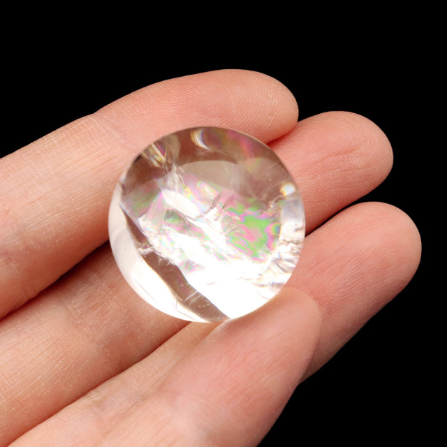 アイリスクォーツ 丸玉 水晶 虹入り 天然 台座付き レインボー パワーストーン 天然石